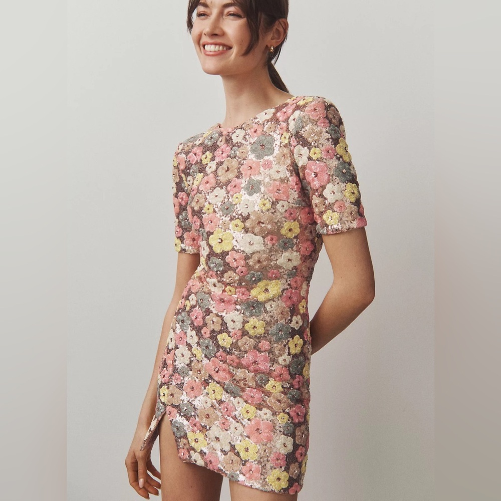 Dress The Population Maddox Short Sleeved Mini Dress Size M